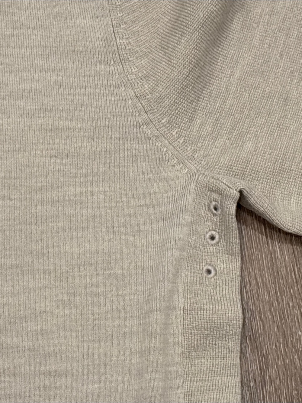 Men's Light Beige Turtleneck Sweater with Elbow Patches - Picture 6 of 12